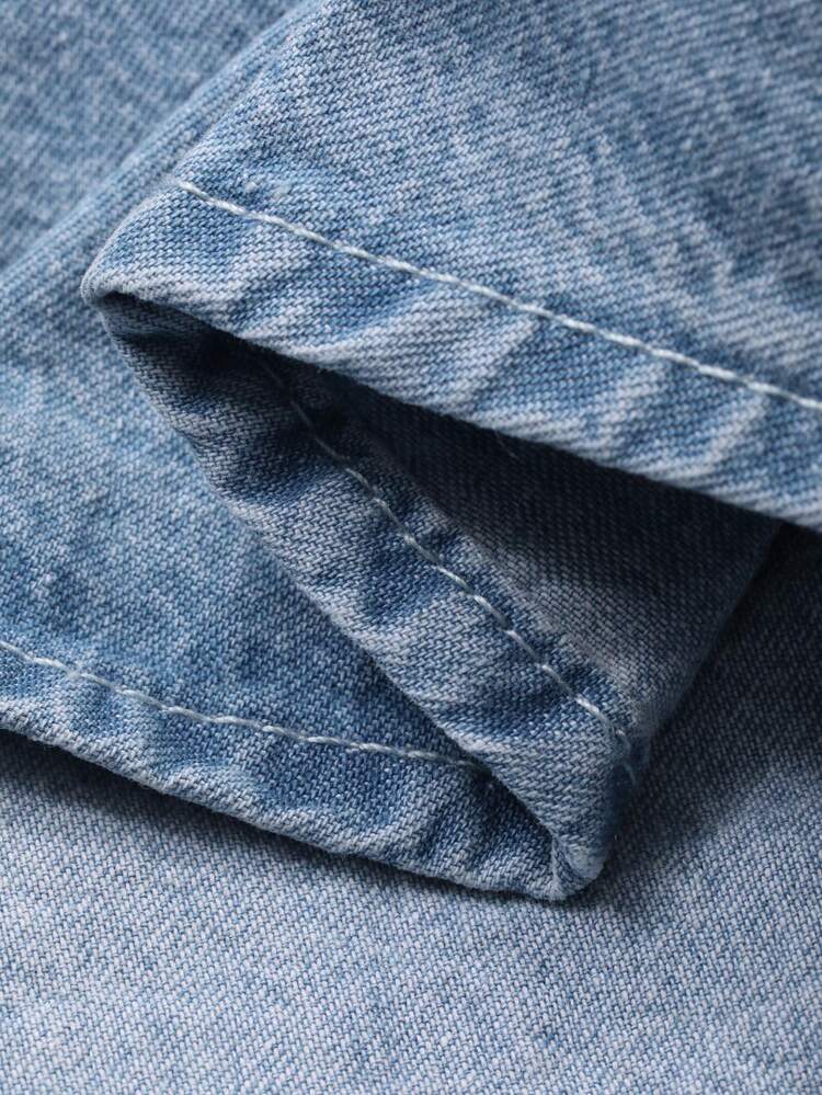 Women's Loose Collar Shirt And Straight Leg Jeans Casual Suit