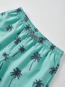 SHEIN Bộ 1 quần short đi biển 2 trong 1 dành cho bé trai tuổi teen, in hình cây dừa nhiệt đới, thích hợp cho kỳ nghỉ, sinh hoạt hàng ngày, đi học, du lịch, thể thao, mùa xuân và mùa hè. - Nhiều màu - Xem 8