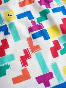 Tetris™ X SHEIN Young Girl Geometric Print Casual Daily Camisole - Black and White - View 6