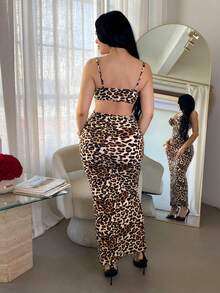 SHEIN SXY 豹纹性感镂空连衣裙 - 彩色 - 查看 2