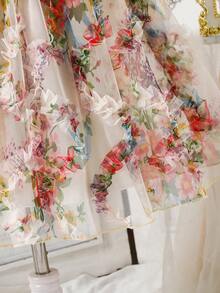 SHEIN 女童春夏新款刺绣泡泡袖公主裙 - 彩色 - 查看 8