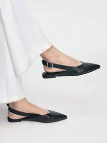 Mnmlis Women's Fashion Commuter Wear Pointed Flat Shoes - Black - View 10