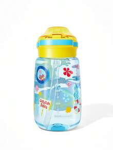 SpongeBob SquarePants | SHEIN 500毫升卡通图案水瓶，配有硅胶吸管和防漏盖，适合旅行、观光、返校使用，Tritan材质。 - 淺藍色 - 查看 6