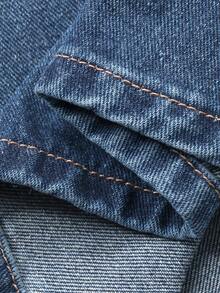 DAZY Women's Regular Waist Flare Jeans With Distressed Design Y2k - Dark Wash - View 8