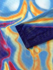 EASEVO 男士加大码休闲印花长袖T恤 - 彩色 - 查看 4