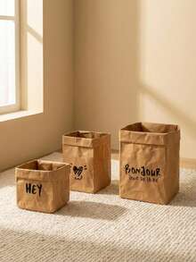 Cirelle Multi-Purpose Kraft Paper Storage Bag – Waterproof & Reusable, Large Bin For Refrigerator, Kitchen Counter, Desktop & Flower Pot Decoration - Multicolor - View 11