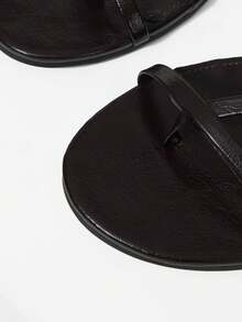 Mnmlis Dopamine Senior Sense Dark Brown Sexy Thick-Soled Toe Sandals Light Luxury Thin Belt Wedge Heel Slippers Outside Wear - dark brown - View 6