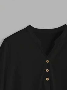 Rusticease Bộ đồ 2 món phong cách tối giản, họa tiết hình học, áo kiểu dáng rộng rãi, cổ chữ V, gấu quần loe, ống đứng, cỡ lớn, phù hợp cho công sở, du lịch và mặc thường ngày. - Nhiều màu - Xem 6