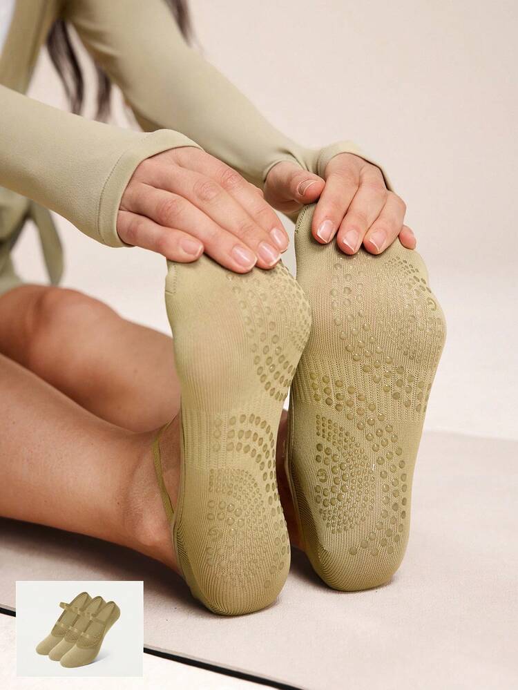 GLOWMODE 3 Pairs Yoga Pilates & Pilates Non-Slip Grip Socks With Seamless Toe Construction Yoga Pilates Daily