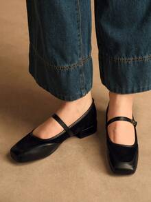 Rosivie Women's Buckle Design Casual Fashion Shoes - Black - View 9