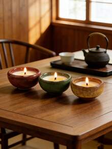 Cirelle Crackle Ceramic Scented Candle - Natural Soy Wax In Artisan Cup, Ambient Home Fragrance For Relaxation, Mindful Gift - multicolor - View 2