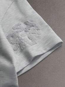 STYNVO 男士印花圆领短袖T恤搭配抽绳短裤，休闲日常穿搭 - 灰色 - 查看 6