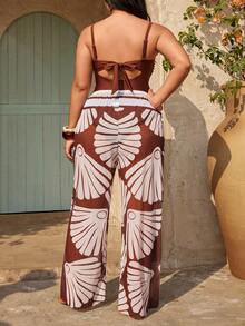 Swim Oasis Conjunto de traje de baño de 3 piezas talla grande, atuendo de uso diario minimalista para playa de verano para mujeres - Marrón - Ver 5