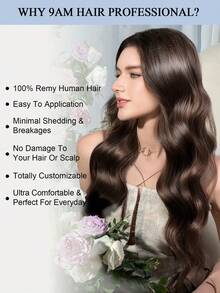 8D Micro Link Nano Beads Hair Extensions,16-22 INCH 50G/Pack, Micro Loop Human Hair Extensions, Invisible No Trace,Straight Human Hair,Invisible Mini Silicon Beads Easy To Install,Seamless, Natural Straight Hair,Perfect For Long Hair Lengthening, Hair Lengthening Straight Hair Texture Natural Hair Look - Multicolor - View 11