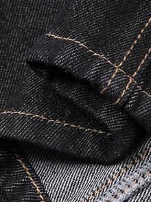 DAZY Women's Low Waist Seam Split Design Decorative Pockets Casual Straight Leg Jeans - Black - View 7