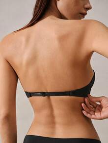 Veilyse Women's Solid Color Half Cup Comfort Bra Underwire Push-Up Multi-Strap Halter Bra Suitable For All Seasonsfor Summerfor Summer - Black - View 10