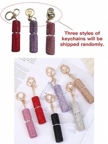 1个香水喷雾瓶，5毫升香水瓶，水钻装饰/带钥匙扣，方便携带的香水分配器，储物瓶，底部灌装，自动按压，可重复灌装喷雾瓶，便携式化妆品瓶，适用于家居用品、旅行用品、生日礼物、新年礼物、女士时尚配饰！ - 彩色 - 查看 12