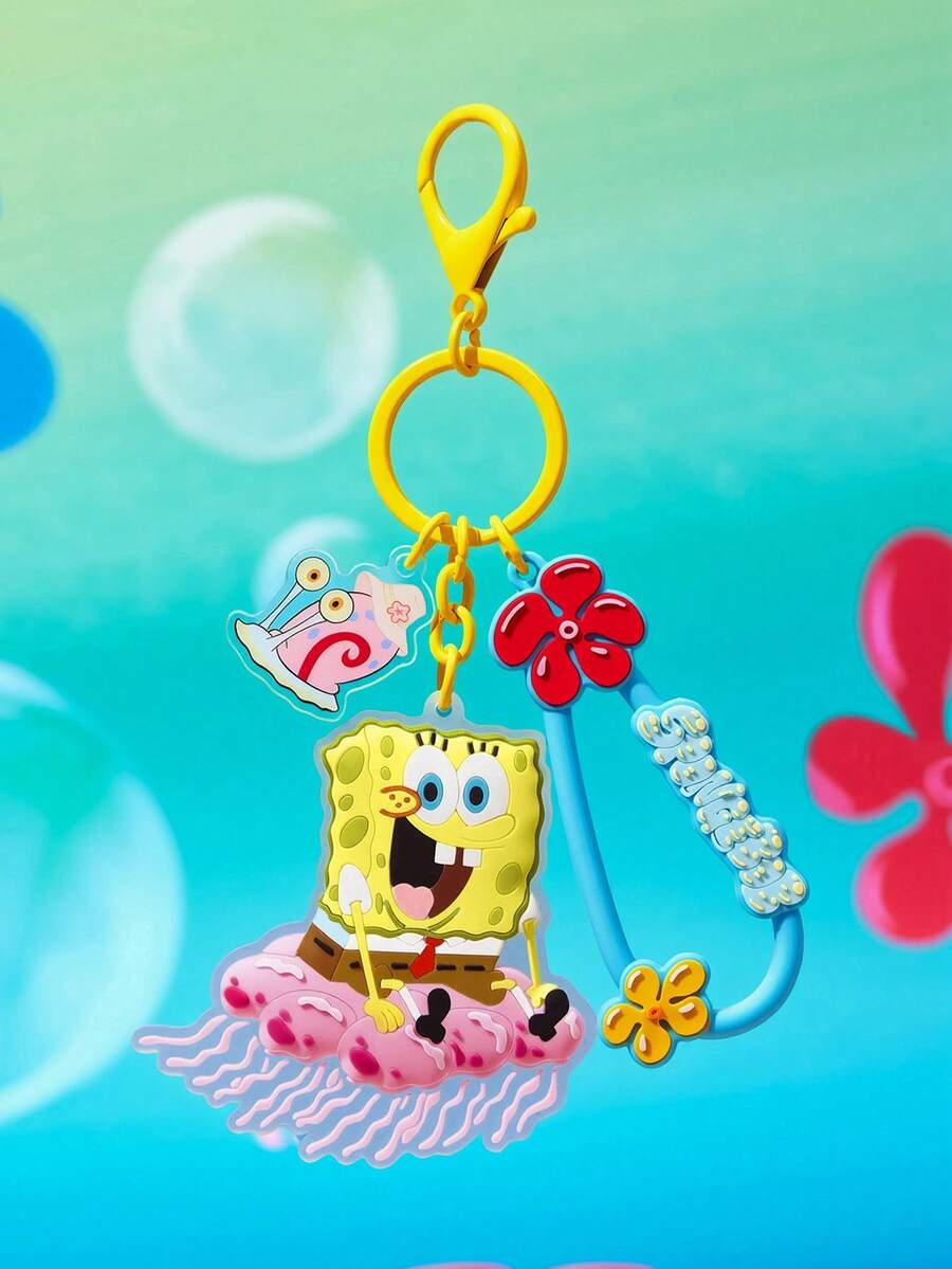SpongeBob SquarePants | SHEIN Keychain, Bag Decoration, Bag Hanger Chain - Yellow - View 1