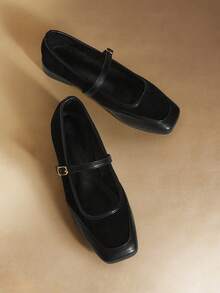 Rosivie Women's Buckle Design Casual Fashion Shoes - Black - View 3