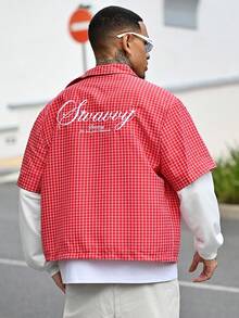 Devon Thys 男士落肩休闲前开襟二合一衬衫，长袖上衣 - 彩色 - 查看 2