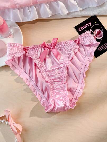 Women's Sweet Bow Decor Low Waist Panties