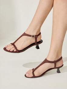 CUCCOO CHICEST Women Heeled Sandals Wedding Shoes Spring Shoes Bride Shoes - Coffee Brown - View 2