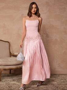 Enchnt Váy Pháp trang trí thủ công thanh lịch - Hồng - Xem 6