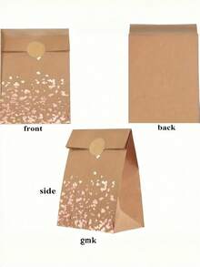 Bộ 24 túi quà giấy trang nhã, 12 túi kèm 12 sticker, chất liệu Kraft bền chắc, thiết kế hình trái tim màu vàng hồng, có thể tái sử dụng, thích hợp làm quà tặng trong các bữa tiệc cưới, tiệc cô dâu, sinh nhật, số lượng lớn. - Nhiều màu - Xem 4