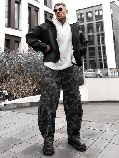 Artur Kramer 男士休闲长袖保暖风衣，黑色拼接百搭款，INS风，适合秋冬季搭配及日常穿着，户外徒步，拍照必备，送给男友/老公的完美礼物，男士休闲，Y2K风格宽松飞行员夹克风衣保暖外套