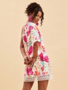 SHEIN TRVLCHIC 女士斜肩印花优雅迷你连衣裙 - 彩色 - 查看 6