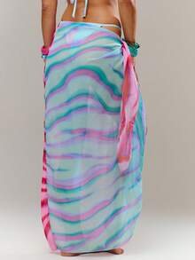 Musera Resort 混色印花不对称沙滩裙泳装罩衫度假夏季旅行沙滩装 Casa Calypso - 彩色 - 查看 4