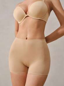 无缝弹力女士真丝打底裤，防滑舒适无缝女士内裤，女士三角裤 - 米色 - 查看 5