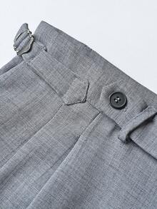Manfinity Bizformal Men's Solid Color Pocket Casual Versatile Commute Pants, Formal - Grey - View 5