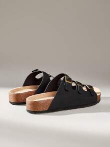 Solecia Sapatos Femininos Chinelos de Sola Grossa Versáteis para Uso na Primavera e Verão, Sapatos de Férias de Verão, Sapatos de Primavera, Primavera Break, Páscoa, Natal - Preto - Visão 4