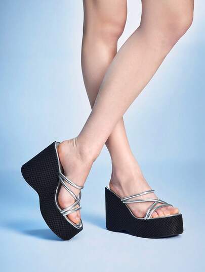 Sugerpunk Platform Sandals Women's Slippers Peep Toe Wedge Heel Fashion Women's Shoes