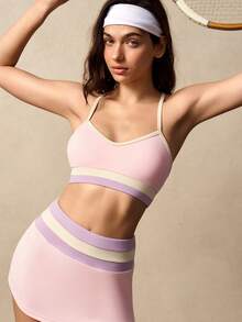 VARSIVA Áo tank top crop top kẻ sọc dành cho nữ, kiểu dáng thường ngày, thích hợp cho tập thể dục. - Nhiều màu - Xem 8