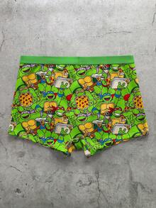 TEENAGE MUTANT NINJA TURTLES | SHEIN 1件男士卡通印花平角内裤 - 綠色 - 查看 2
