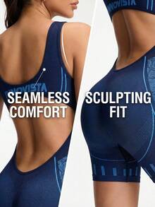 Innovista 女士蛇纹印花拼接无袖连体衣 - 藏蓝色 - 查看 8