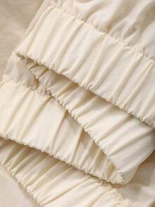 DAZY 2pcs Women Stand Collar Hooded Jacket And High Waist Casual Shorts Set - Apricot - View 9