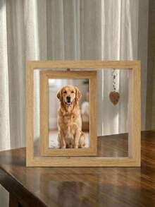 Cirelle Double-Sided Rotating Wooden Picture Frame – 6-Inch Modern Minimalist Design With Heart Pendant, Versatile Tabletop Decor For Home, Office & Holiday Gift Giving - Multicolor - View 6