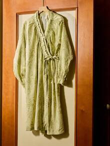 Cirelle Áo choàng tắm nhuộm hoa Ins Style – Áo choàng ngủ dài ngọt ngào, nhẹ nhàng, thích hợp mặc ở nhà vào mùa xuân/hè, mềm mại và ấm cúng để thư giãn tại nhà và spa. - Nhiều màu - Xem 5