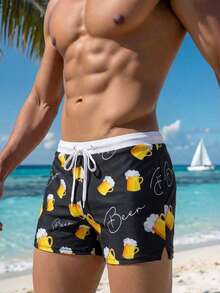 Manfinity Swimmode Quần bơi nam in hình bia, quần bơi mùa hè, quần bơi phong cách nghỉ mát cho nam, quần short đi biển cho nam, đồ đi biển cho nam, đồ bơi phong cách dễ thương, quần bơi ngoài trời thoải mái, quần bơi kiểu Hawaii, quần bơi nam in hình bia ngộ nghĩnh, quần bơi nam in hình bia, quần bơi nam in hình bia ngộ nghĩnh mùa hè. - Nhiều màu - Xem 6