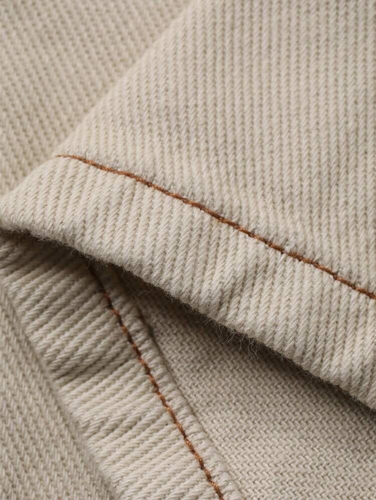 Women's Round Neck Sleeveless Pocket Decor Open Front Denim Top And Loose Wide Leg Jeans Casual Washed Denim Set