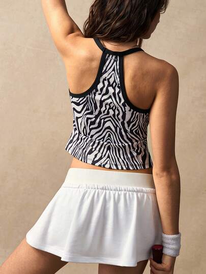 VARSIVA Zebra Print Sleeveless Casual Comfortable Summer Sports T-Shirt & Tank Top