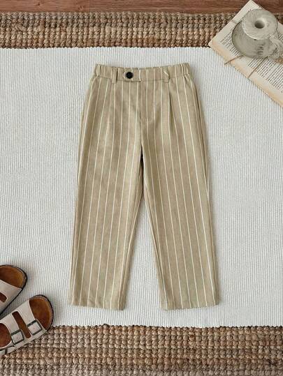 Kids/Young Boys' Casual Everyday Comfortable Loose Straight Striped Solid Color Pants, Suitable For School, Garden, Beach, Birthday, Spring/Summer