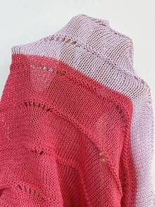 Xyvia 女士渐变针织吊带连衣裙，镂空V领修身长款毛衣连衣裙，度假风 - 彩色 - 查看 8