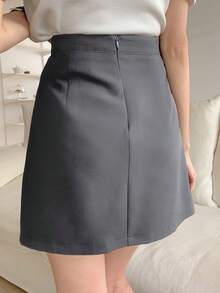 DAZY Split Hem Skort - Grey - View 2