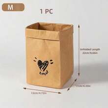 Cirelle Multi-Purpose Kraft Paper Storage Bag – Waterproof & Reusable, Large Bin For Refrigerator, Kitchen Counter, Desktop & Flower Pot Decoration - Multicolor - View 15