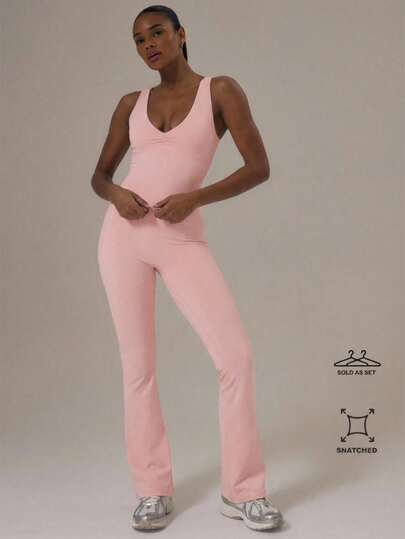 Musera Sport Sport Longline Fitted Cami Top And Flared Yoga Pants Set Autumn Fall Winter Activewear Sport Gym Workout