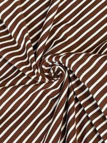 SHEIN 孕妇夏季休闲条纹哺乳连衣裙 - 棕色 - 查看 6